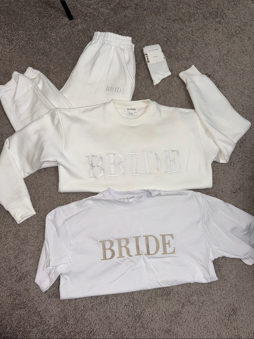 BRIDE Embroidered sweatsuit set